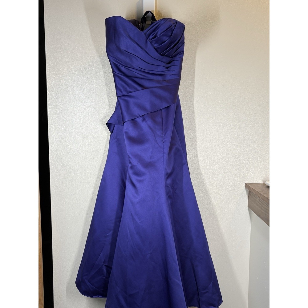 Evening Gown Dress Prom 6 Purple Blue Corset Lace-up Strapless Maxi Alfred Angel